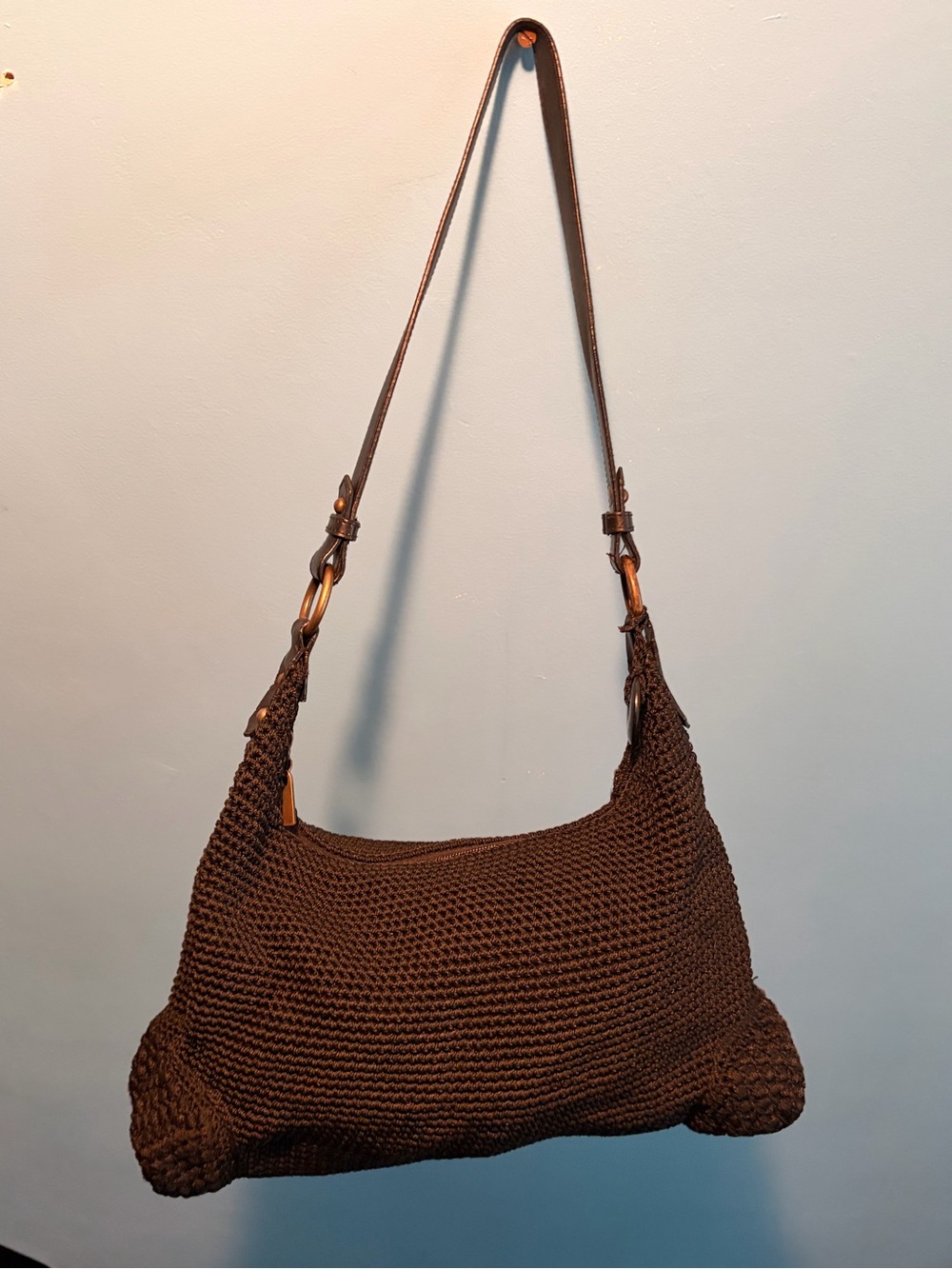 The Sak Handwoven Crochet Shoulder Bag in Black - Picture 5 of 9